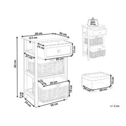 Beliani Nachtkast FLOWELLA - Wit Mdf -Cinderella Verkoop 1000081373 0102